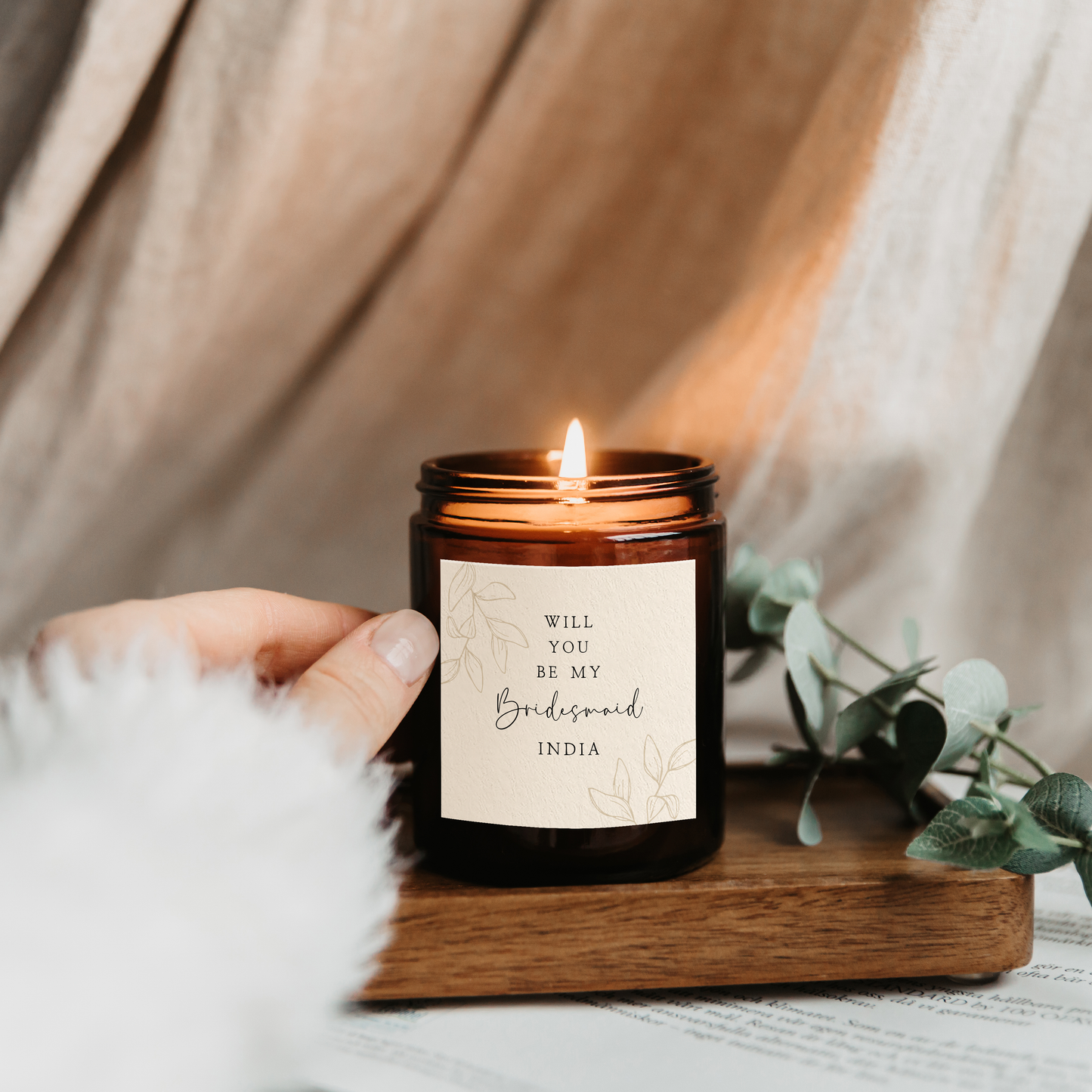 Personalised Bridesmaid Proposal Candle