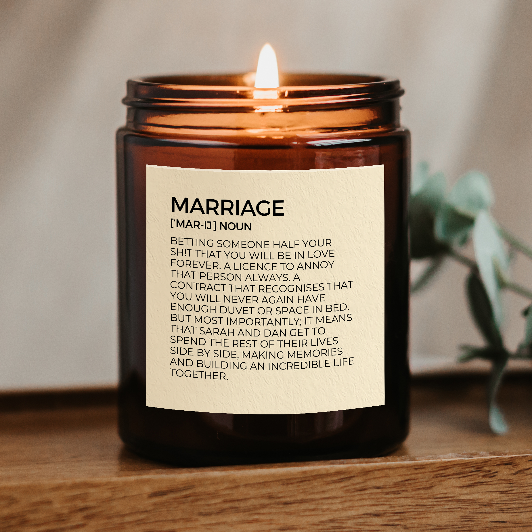 Personalised Marriage Definition Funny Gift