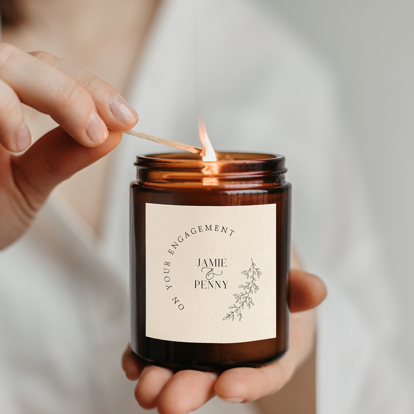 Personalised Engagement Gift Candle