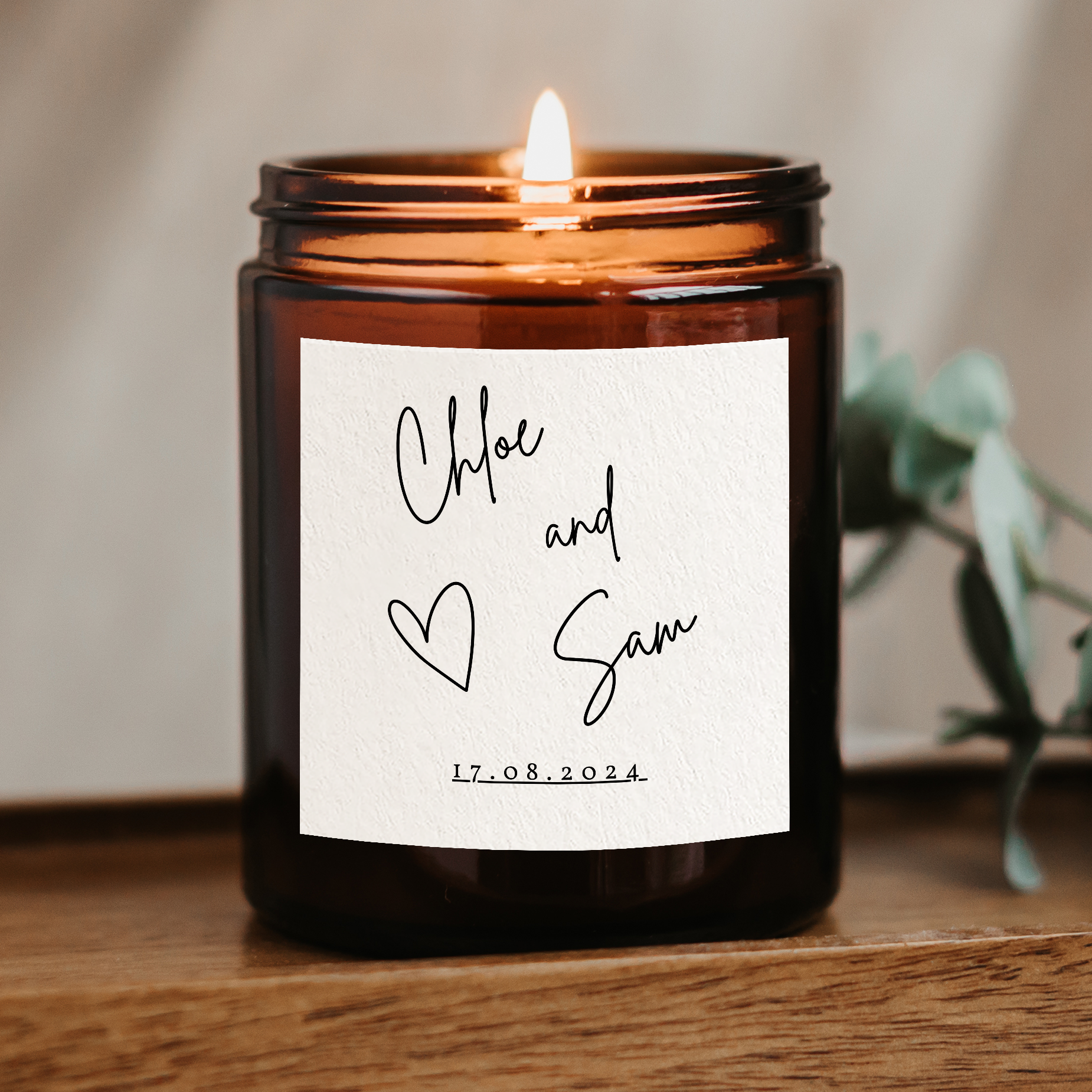 Personalised Wedding Gift Candle